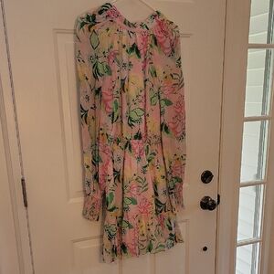 Lilly Pulitzer Floral Long Sleeve Dress - Pink and Green